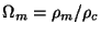 $\Omega_m=\rho_m/\rho_c$